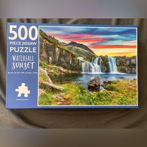500 Piece Puzzle “Waterfall Sunset”